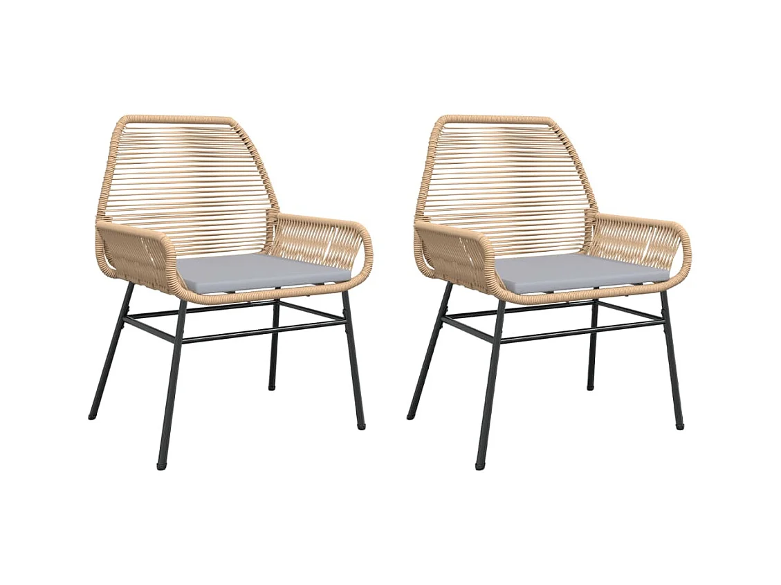 Sillones de jardín con cojines 2 unidades ratán sintético marrón