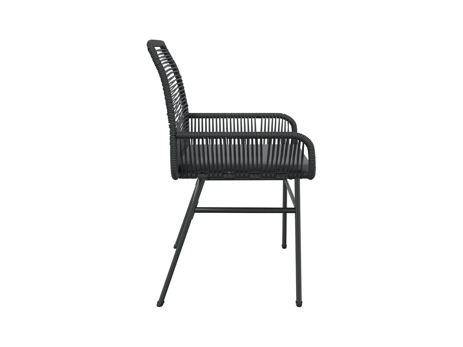 Chaises de jardin lot de 2 avec coussins noir résine tressée