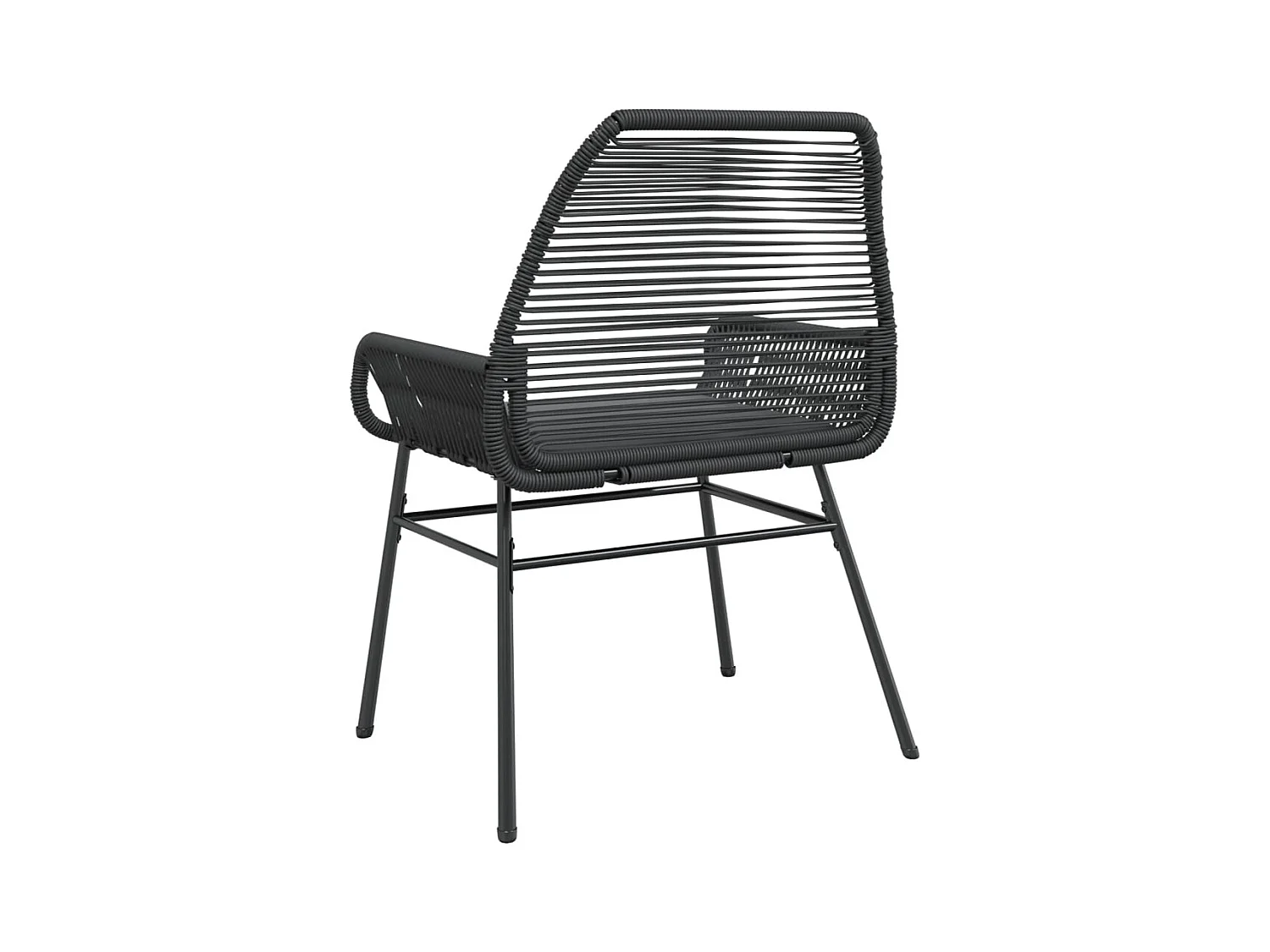 Chaises de jardin lot de 2 avec coussins noir résine tressée