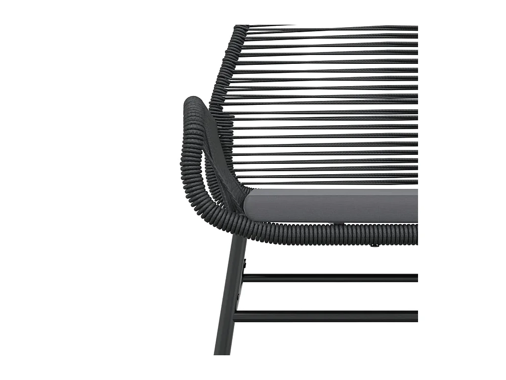 Chaises de jardin lot de 2 avec coussins noir résine tressée