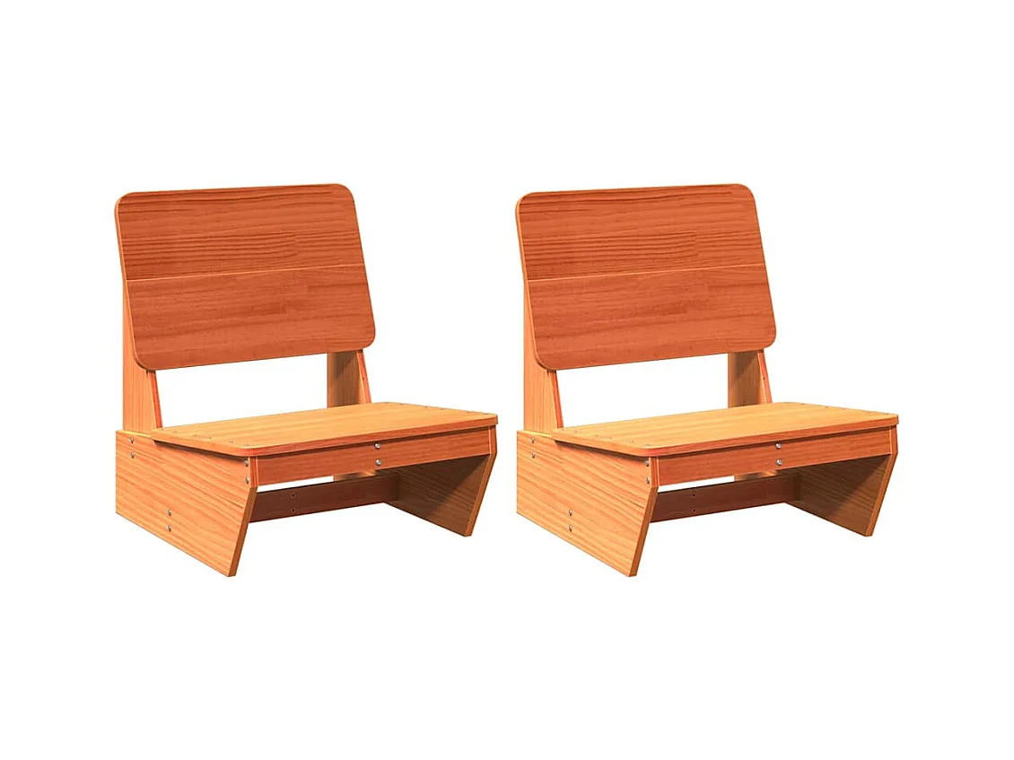 Tuinstoelen 2 st 60x64x70,5 cm massief grenenhout wasbruin