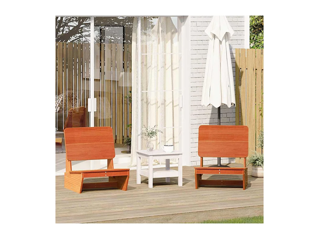 Chaises de jardin lot de 2 cire marron 60x64x70,5 cm