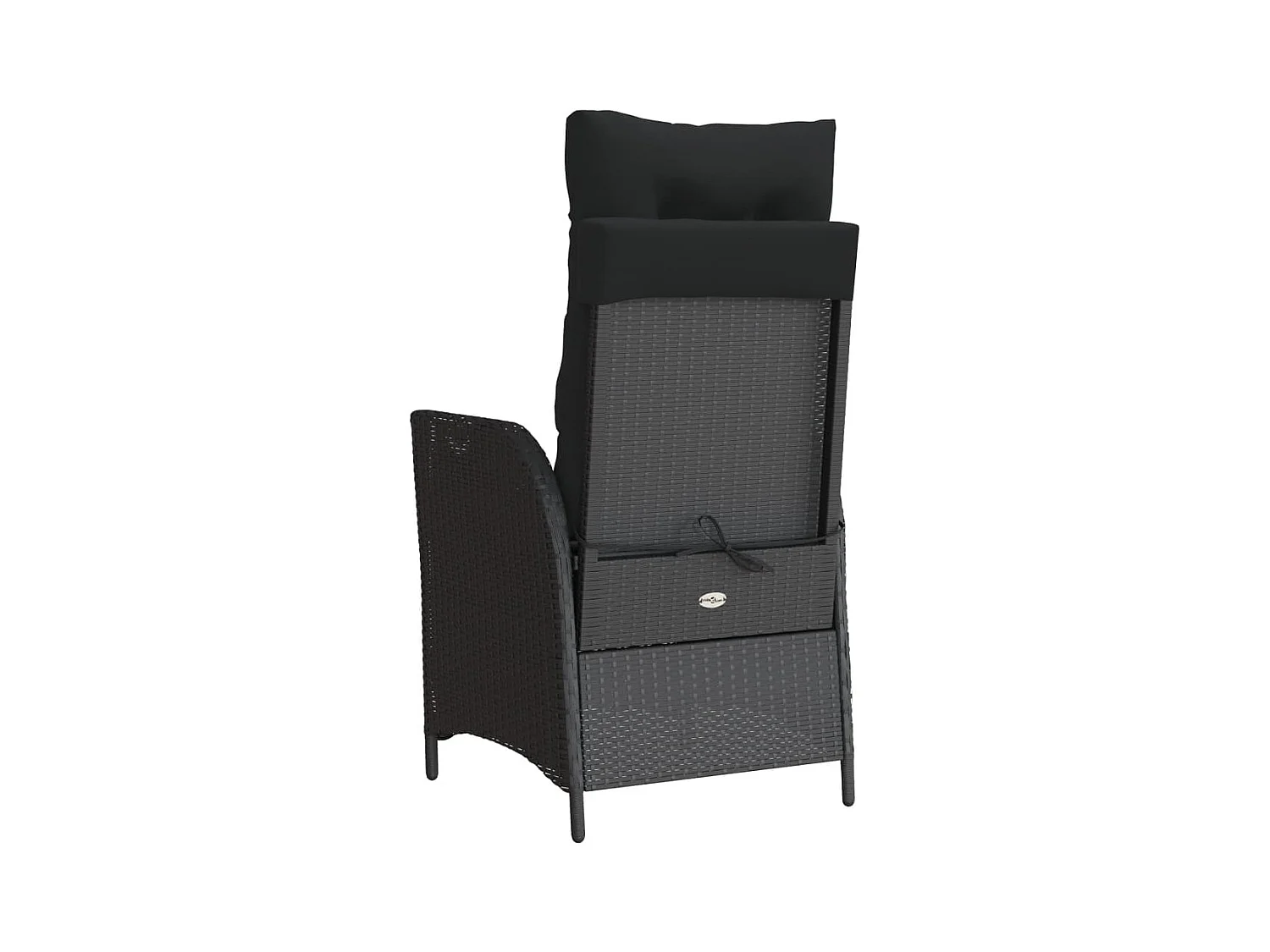 Tuinstoelen 2 stukkenverstelbaar met kussens poly rattan zwart