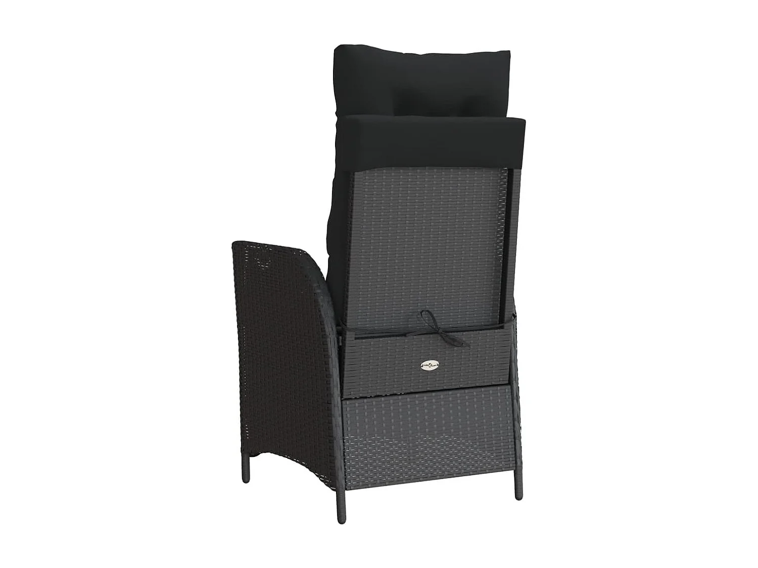 Chaises inclinables de jardin lot de 2 et coussins noir rotin