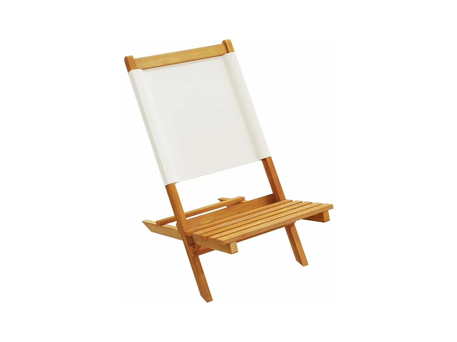 Sillas jardín plegables 6 unidades tela madera maciza y tela crema