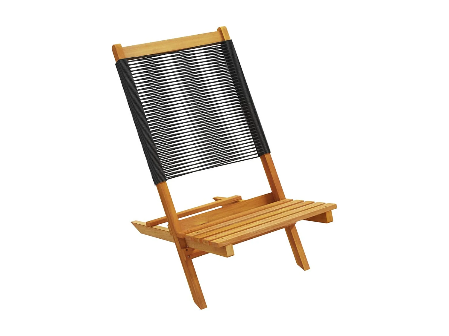 Chaises de jardin pliantes lot de 6 noir bois d'acacia massif