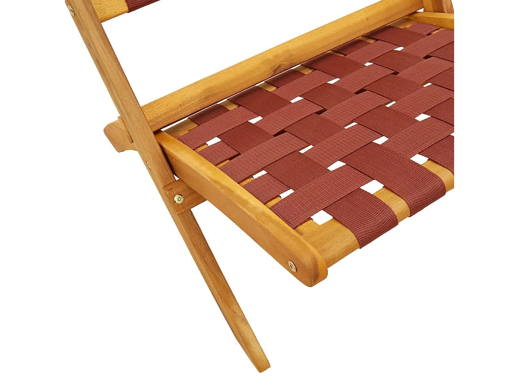 Sillas de jardín plegables con mesa 2 unidades madera maciza roja