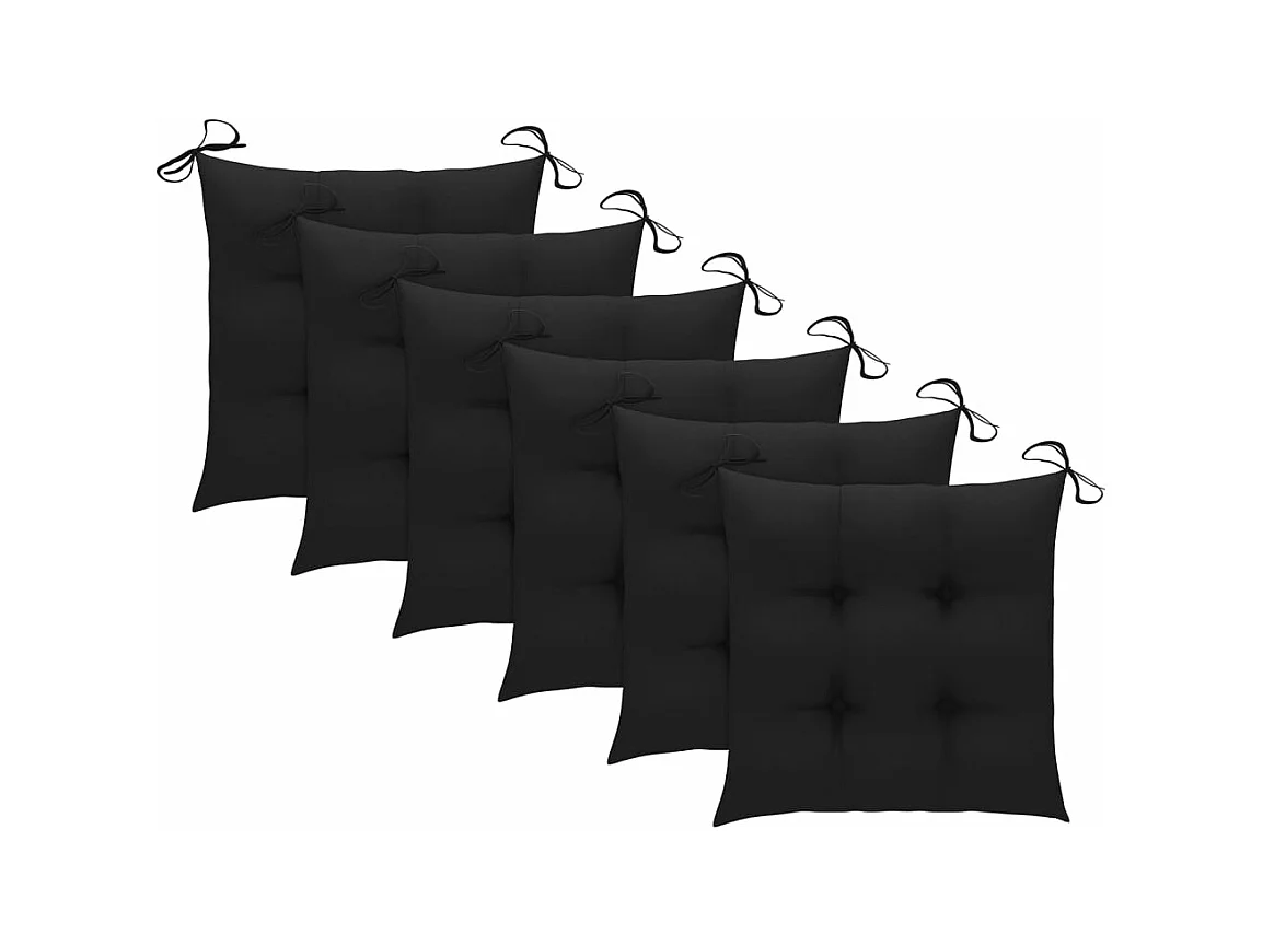 Chaises de jardin 6 pièces avec coussins Bois de teck massif