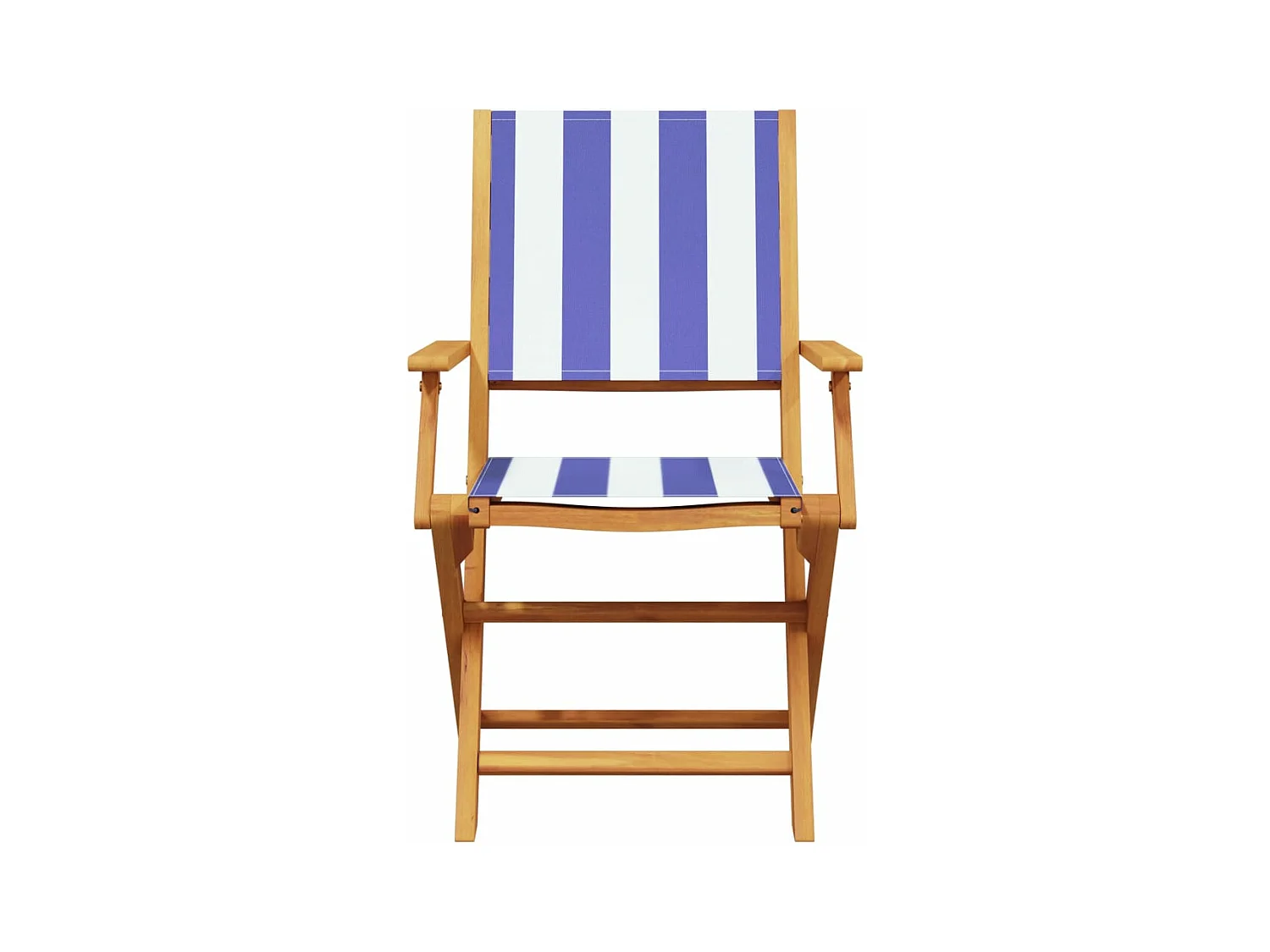 Tuinstoelen 6 st inklapbaar stof en massief hout blauw en wit