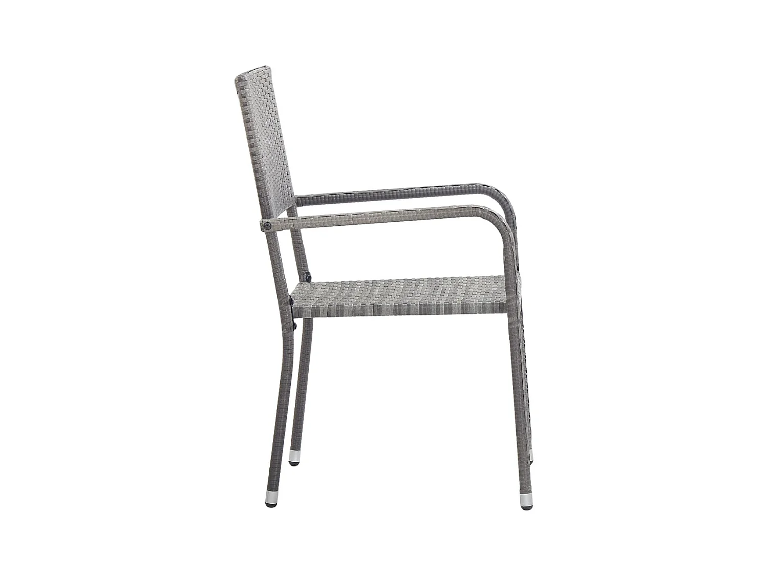 Tuinstoelen 6 st stapelbaar poly rattan grijs