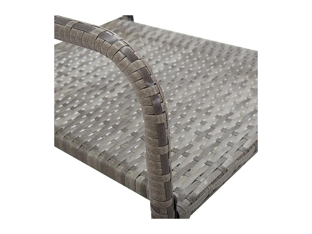 Tuinstoelen 6 st stapelbaar poly rattan grijs