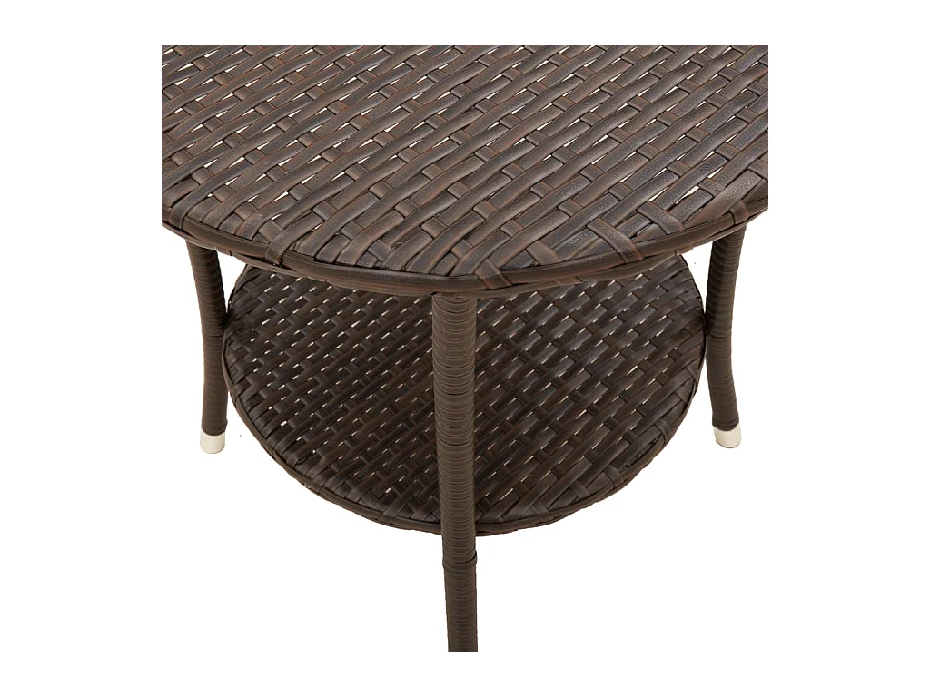 Sillas de jardín reclinables con mesa 2 unidades ratán PE marrón