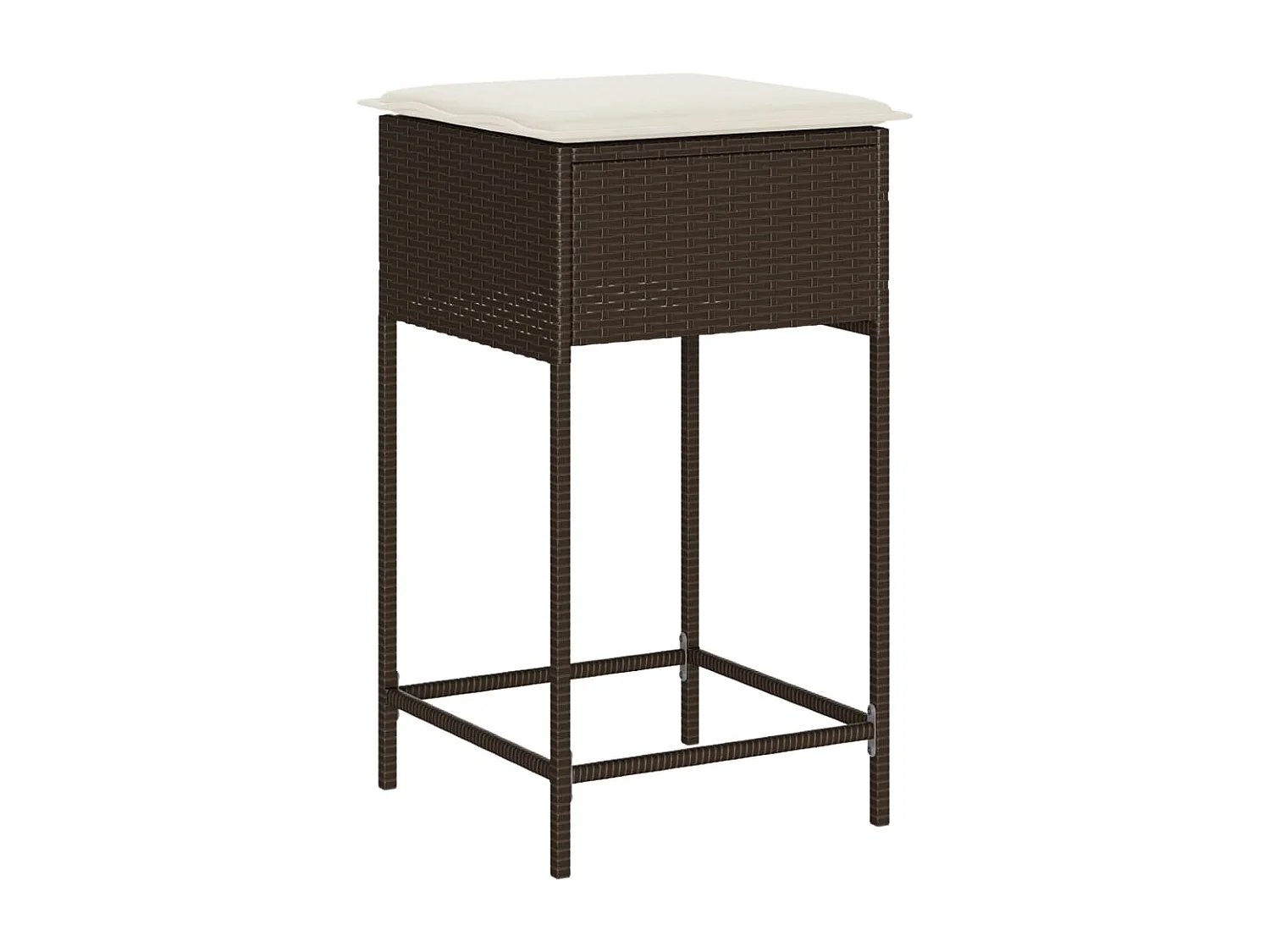 Taburetes de cocina con cojines 2 unidades ratán sintético marrón