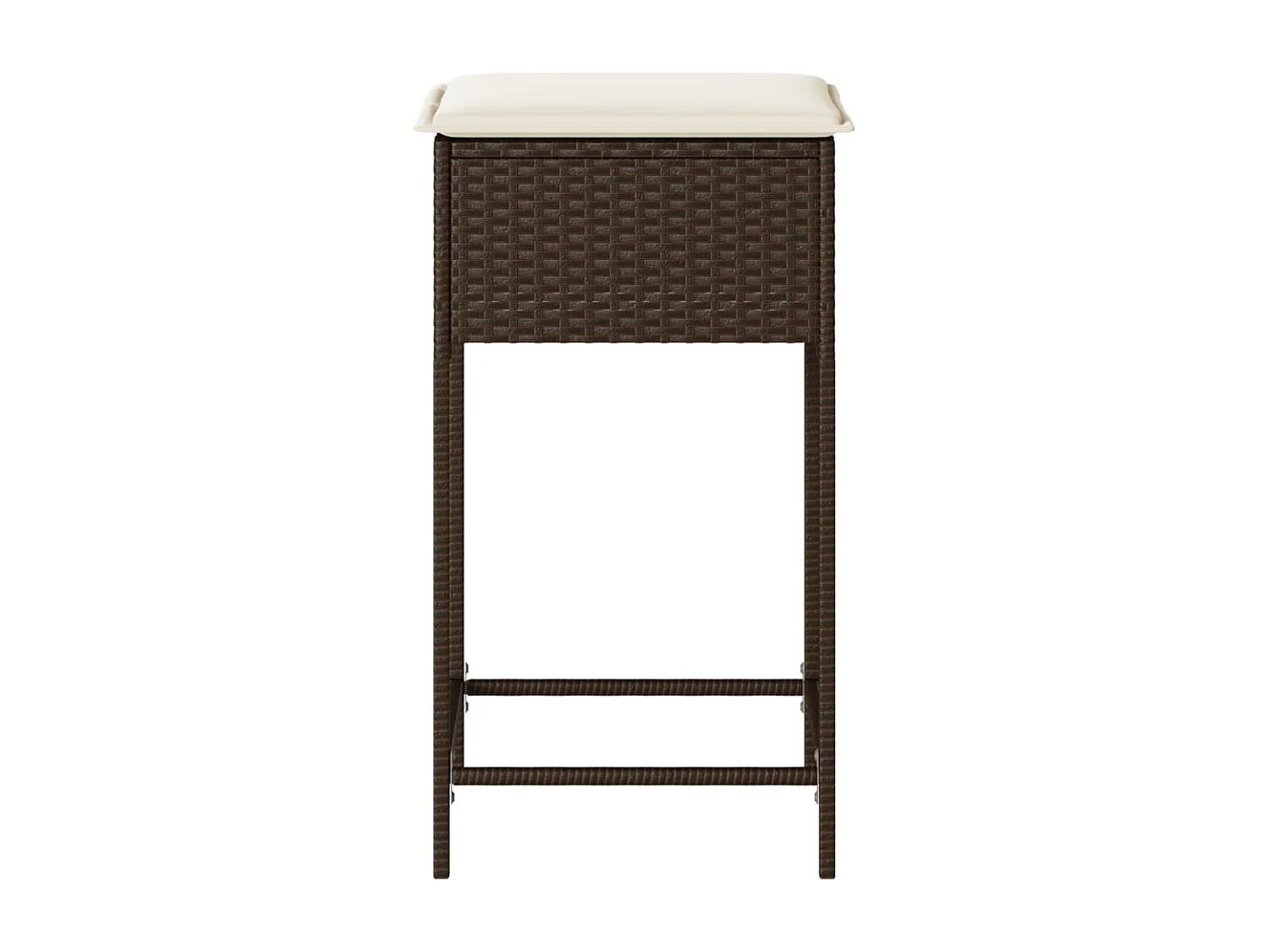 Taburetes de cocina con cojines 2 unidades ratán sintético marrón