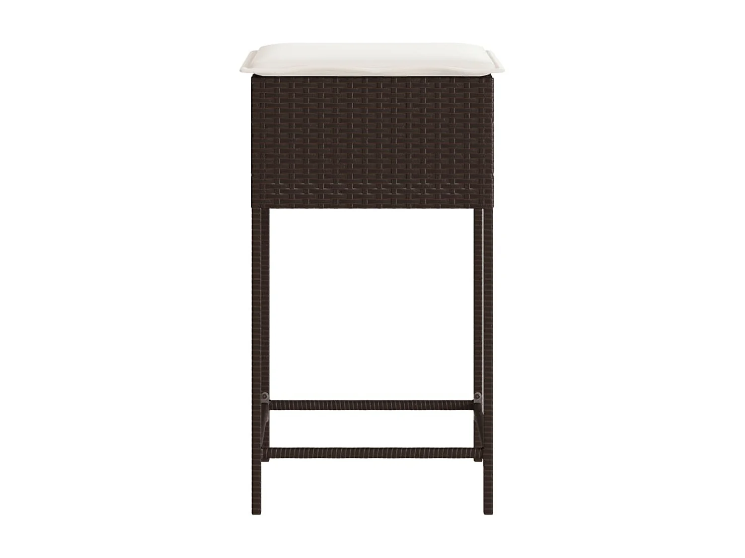 Taburetes de cocina con cojines 2 unidades ratán sintético marrón