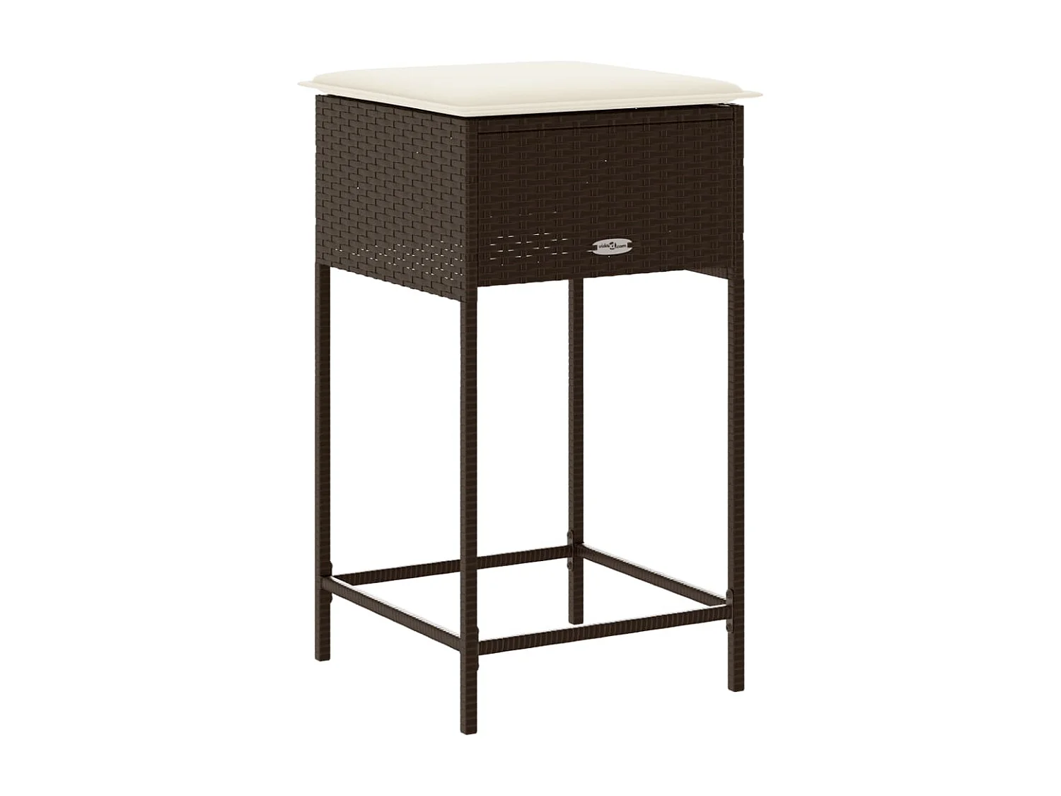 Taburetes de cocina con cojines 2 unidades ratán sintético marrón