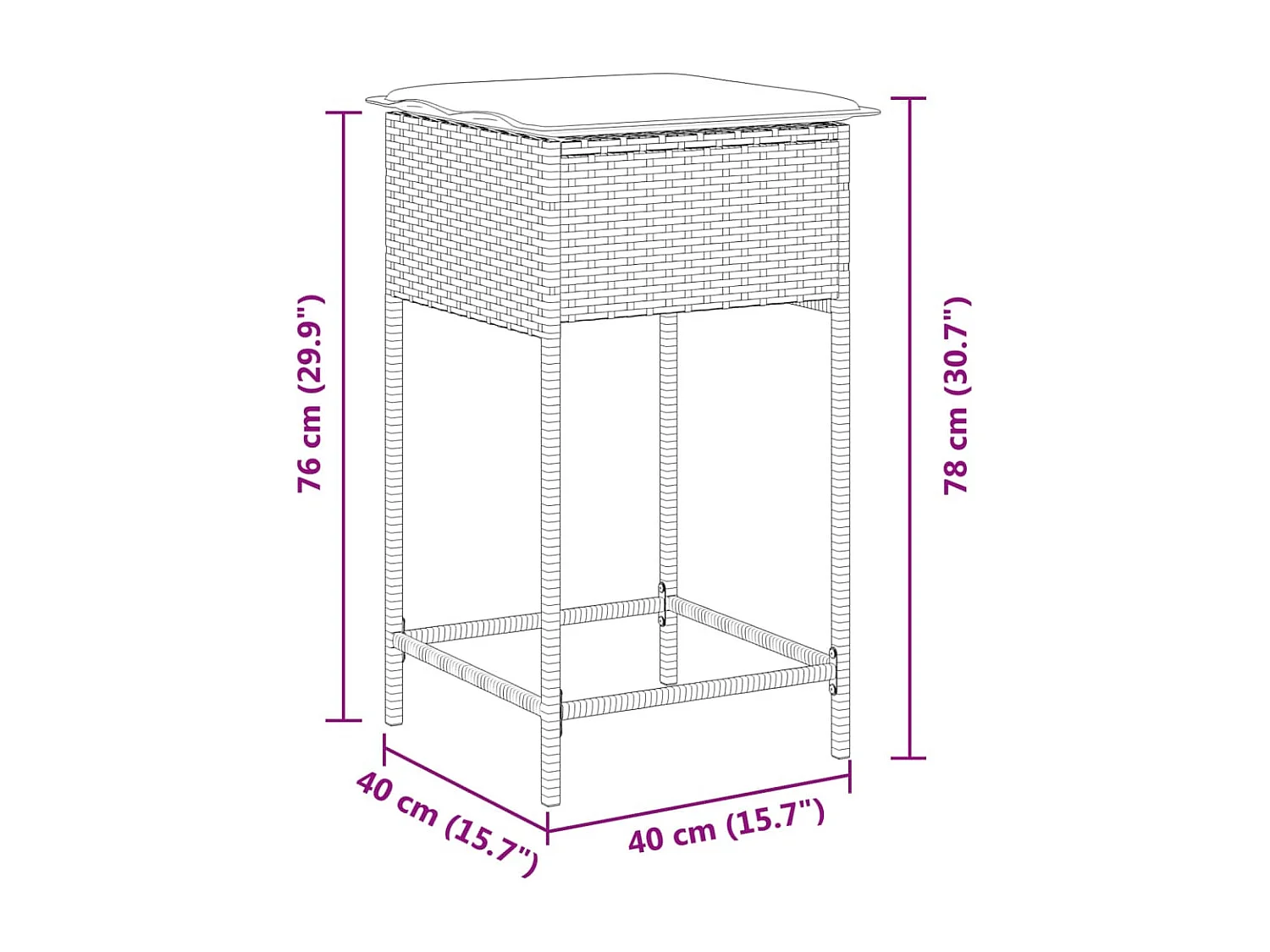 Taburetes de cocina con cojines 2 unidades ratán sintético marrón
