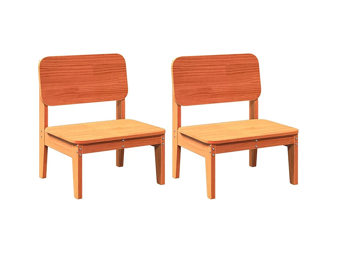 Tuinstoelen 2 st 60x52,5x72 cm massief grenenhout wasbruin