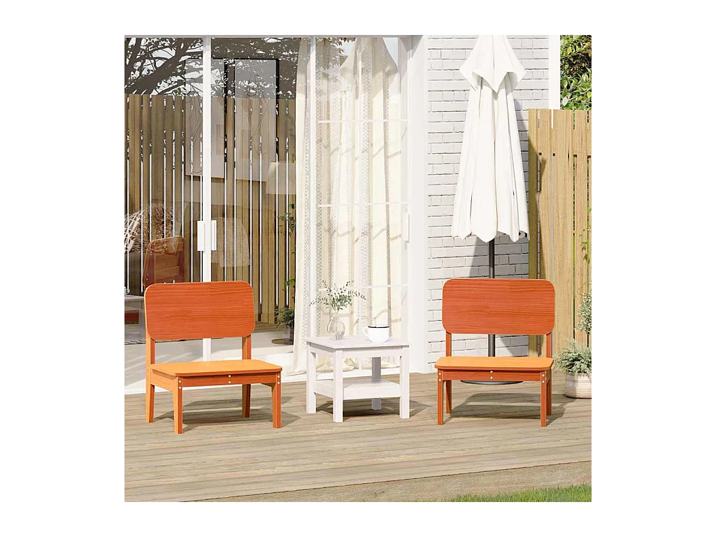 Sillas de jardín 2 unidades marrón cera 60x52,5x72 cm
