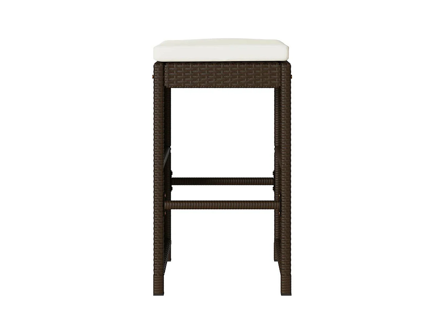 Taburetes altos de bar jardín con cojines 6 unidades ratán PE marrón