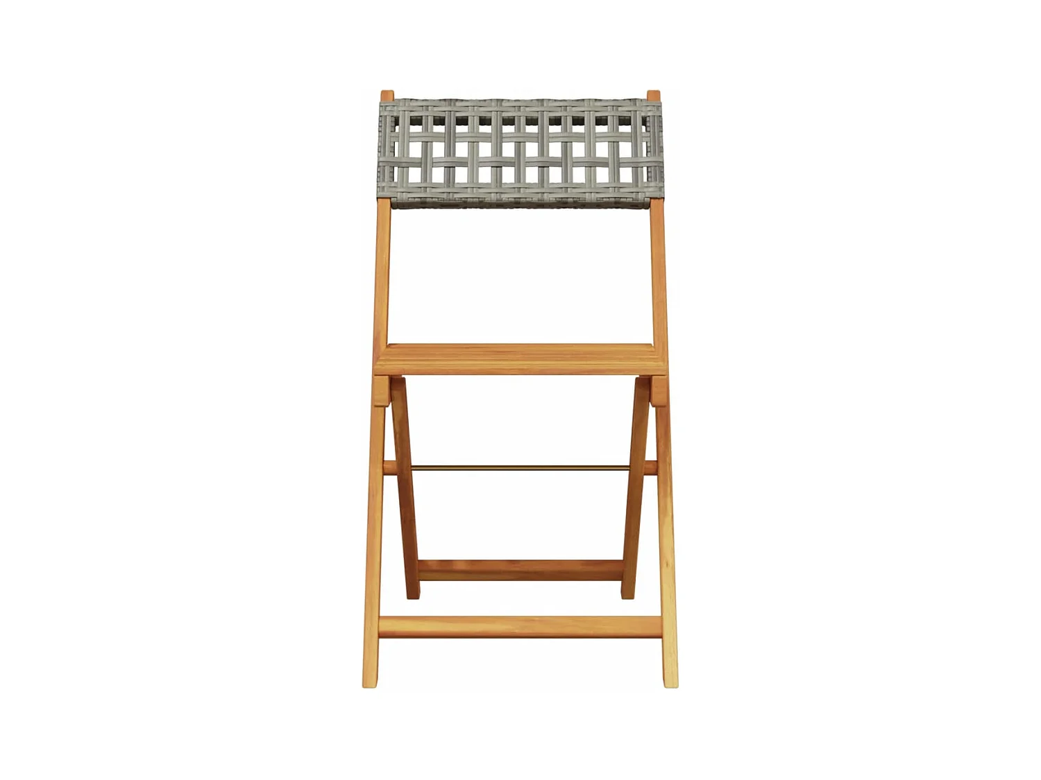 Chaises de bistrot lot de 2 gris bois massif d'acacia et rotin