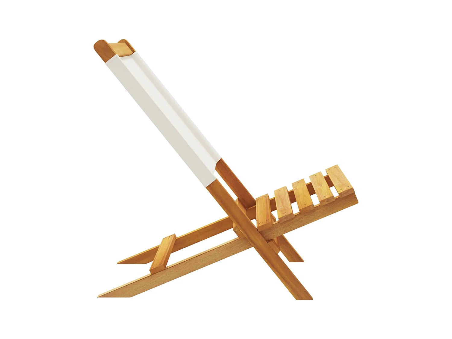 Chaises de jardin lot de 2 blanc crème bois acacia massif tissu