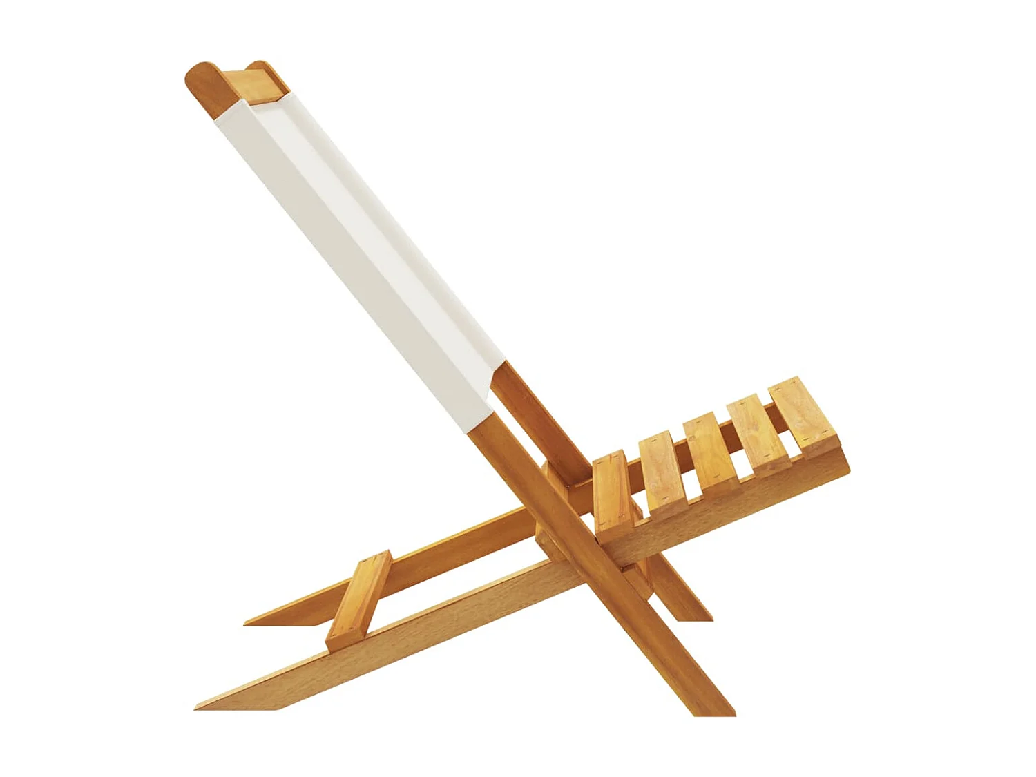 Chaises de jardin lot de 2 blanc crème bois acacia massif tissu