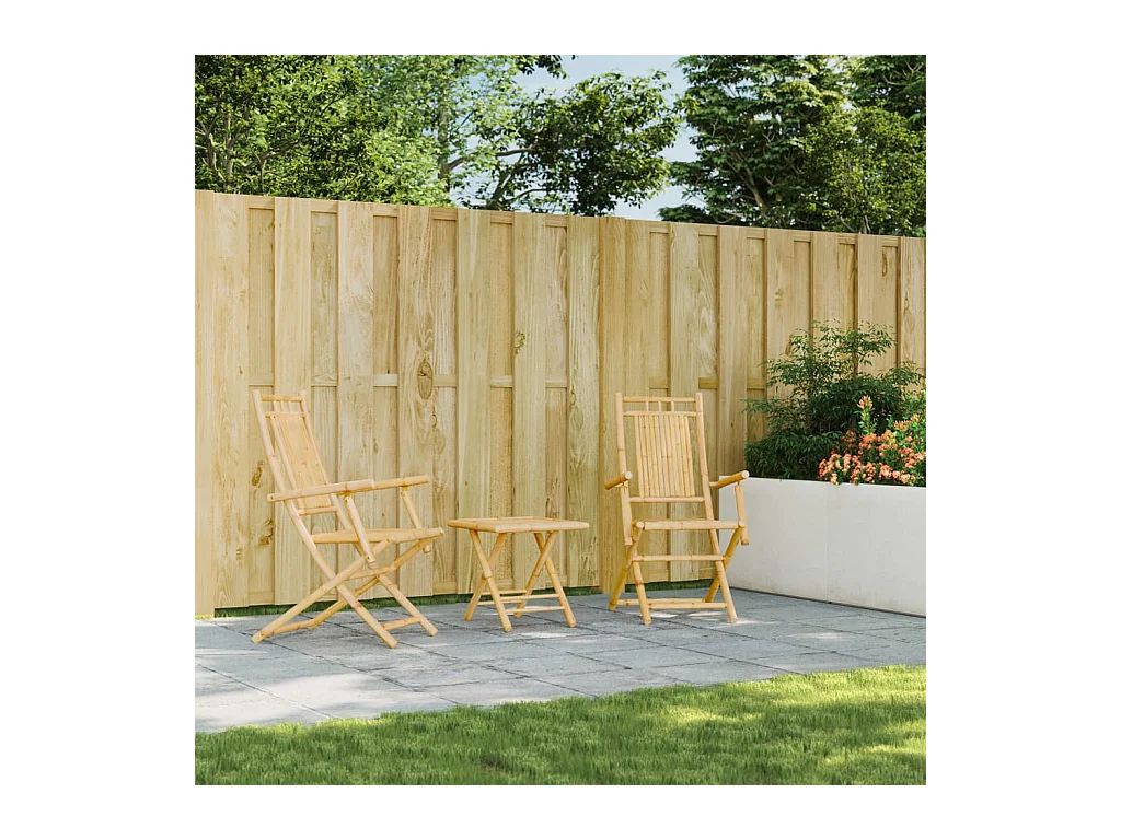 Chaises pliables de jardin lot de 2 53x66x99 cm bambou