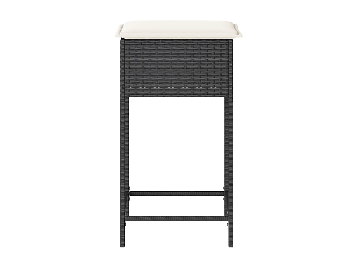 Tuinbarkrukken met kussens 2 st poly rattan zwart