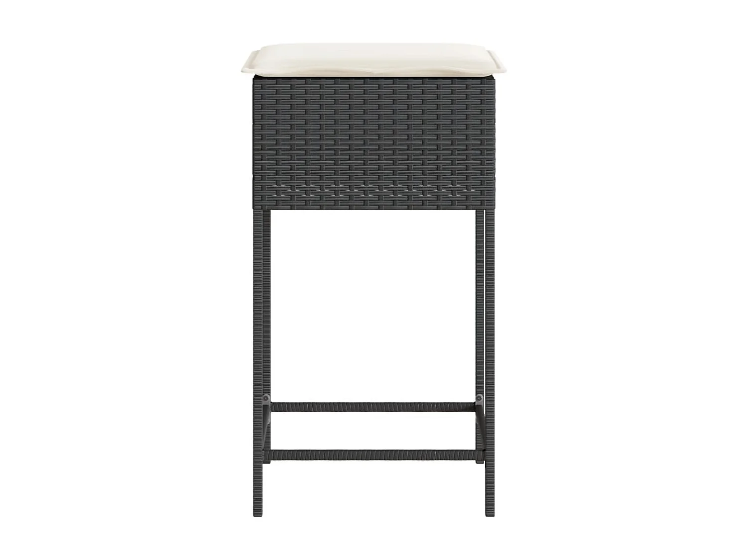 Tuinbarkrukken met kussens 2 st poly rattan zwart