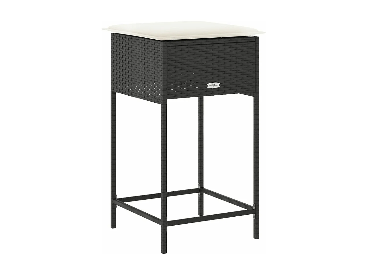 Tuinbarkrukken met kussens 2 st poly rattan zwart