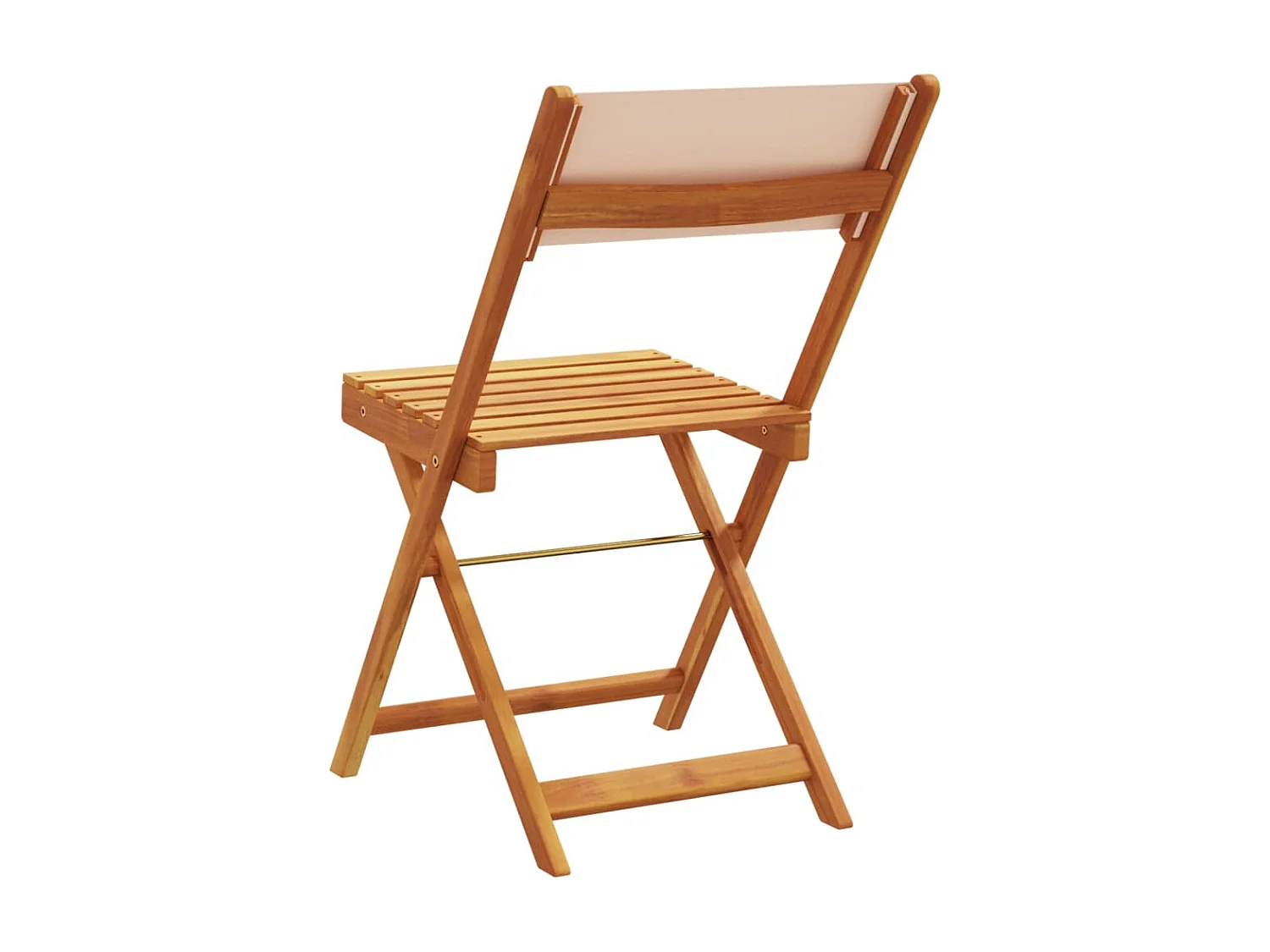 Chaises de bistrot lot de 2 beige bois d'acacia massif et tissu