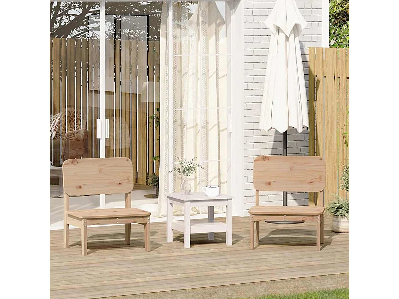 Cadeiras de jardim 2 peças 60x52,5x72 cm pinho maciço