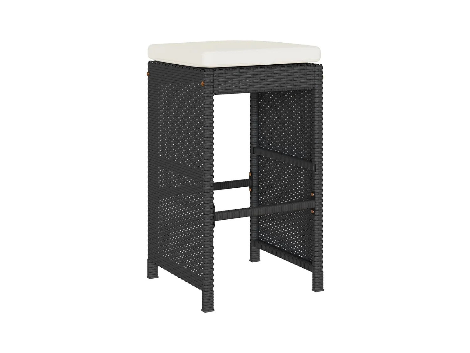 Tuinbarkrukken met kussens 2 st poly rattan zwart