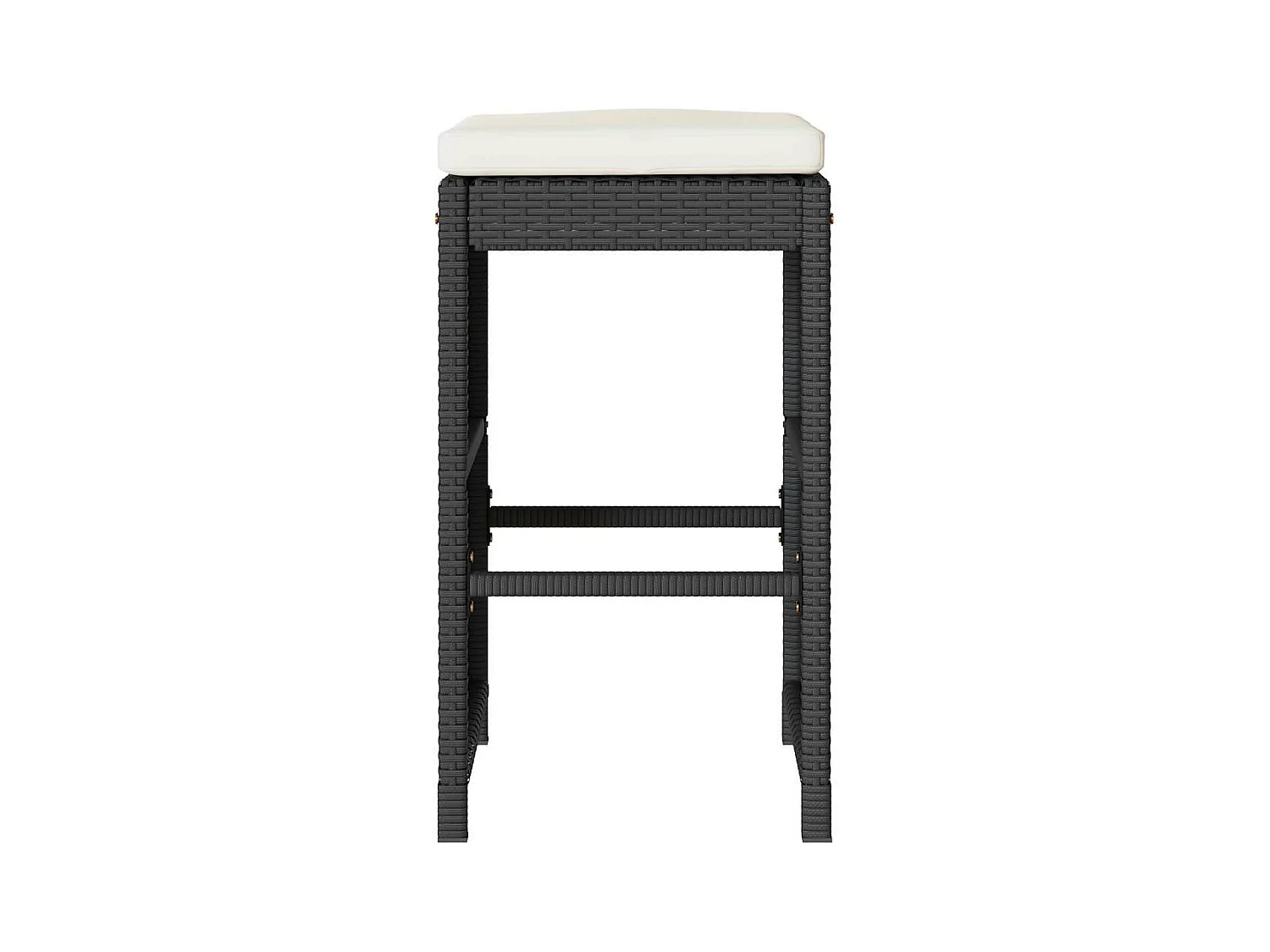 Tuinbarkrukken met kussens 2 st poly rattan zwart