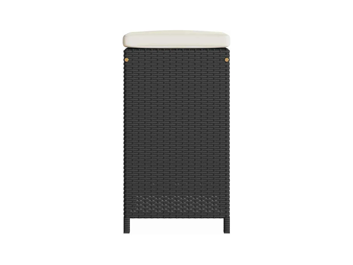 Tuinbarkrukken met kussens 2 st poly rattan zwart