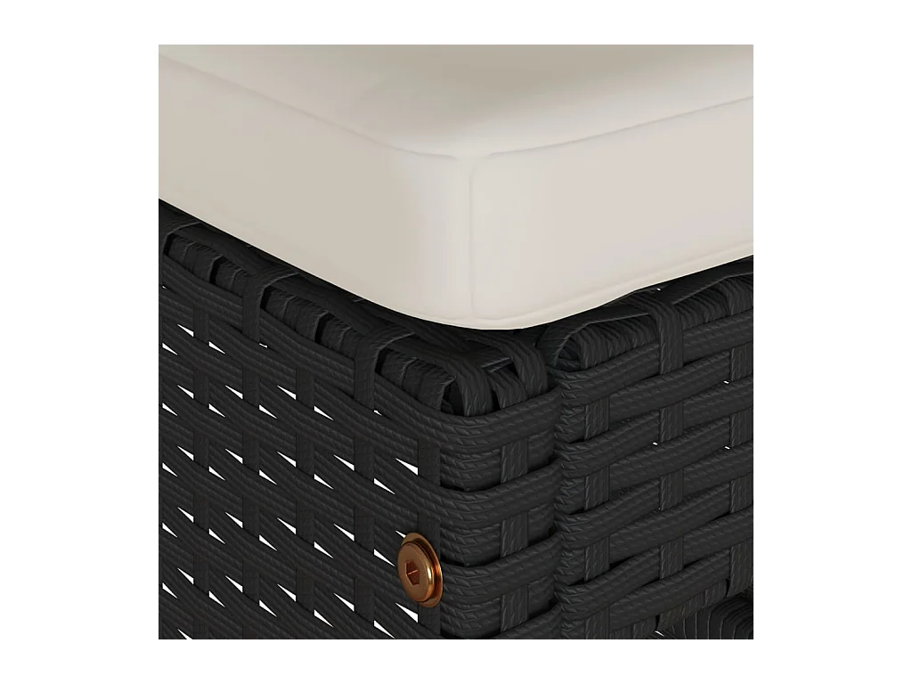 Tuinbarkrukken met kussens 2 st poly rattan zwart