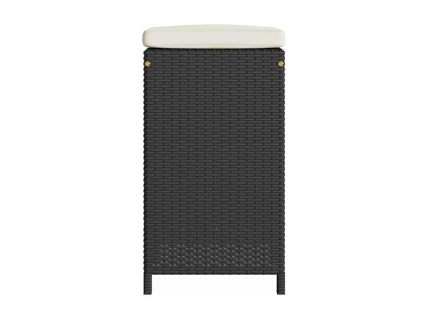 Taburetes altos de bar de jardín cojines 2 unidades ratán PE negro