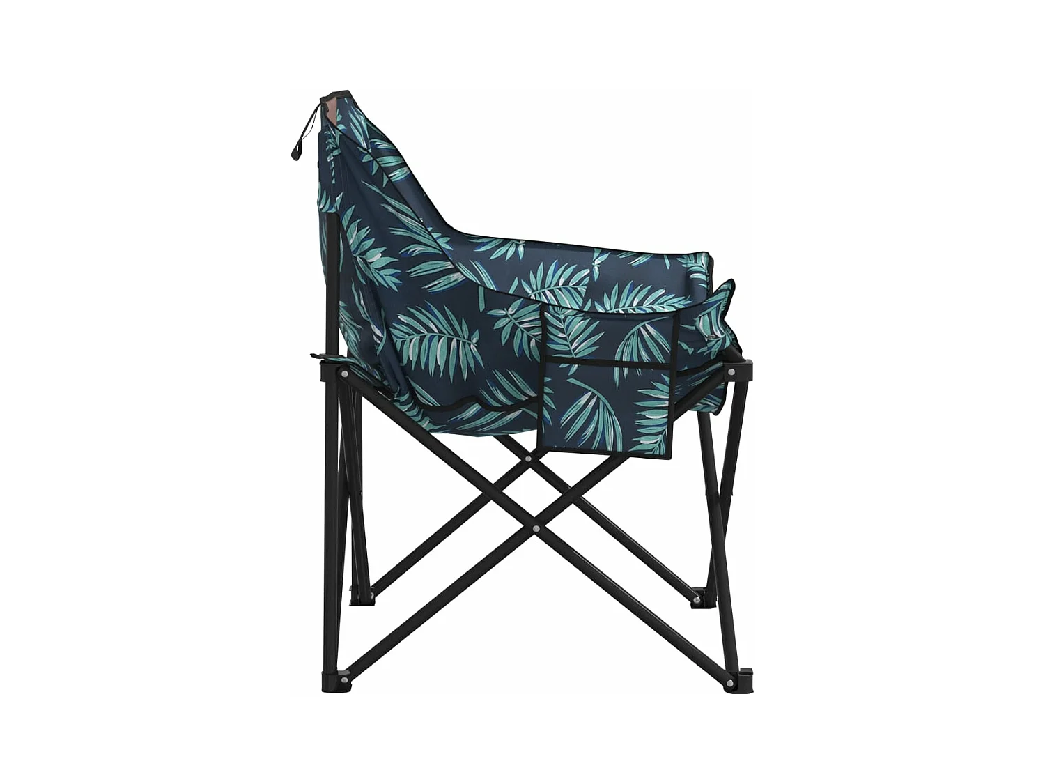Chaise de camping avec poche pliable lot de 2 motif de feuille