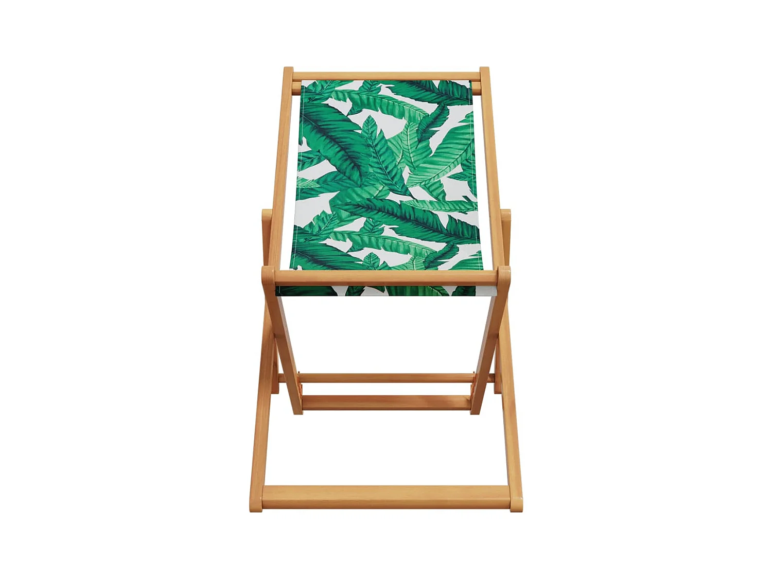 Sillas playa plegables 2 unidades tela madera maciza estampado hojas