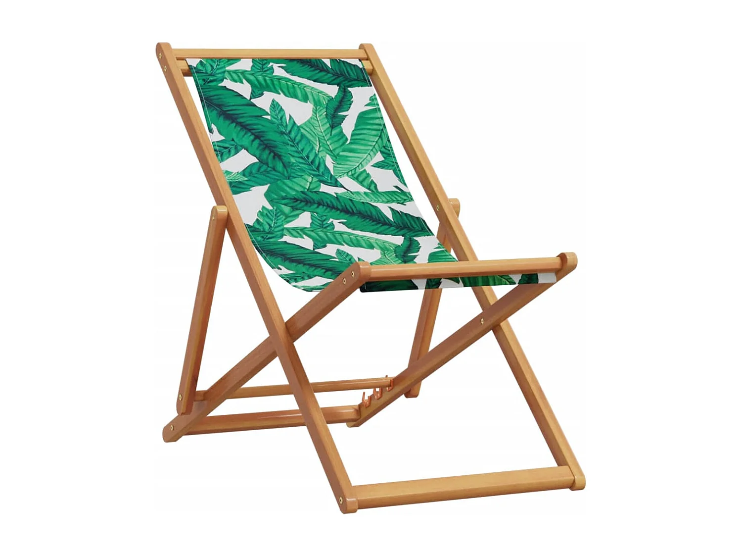Chaises de plage pliantes lot de 2 tissu et bois massif