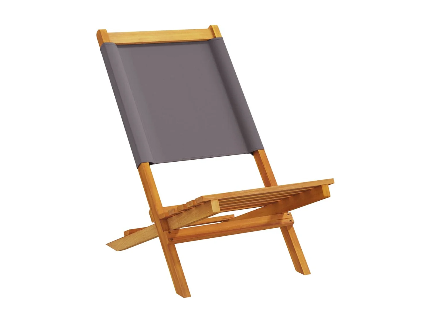 Chaises de jardin lot de 2 anthracite bois acacia massif tissu