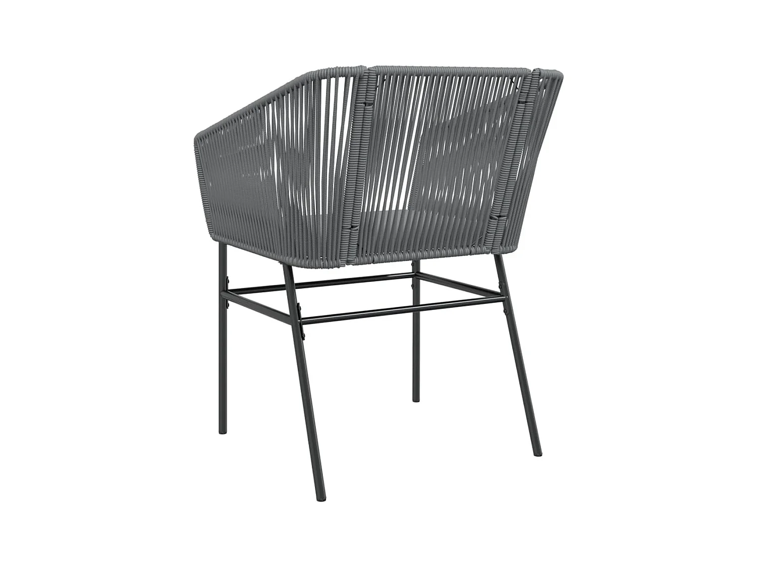 Chaises de jardin lot de 2 avec coussins gris résine tressée