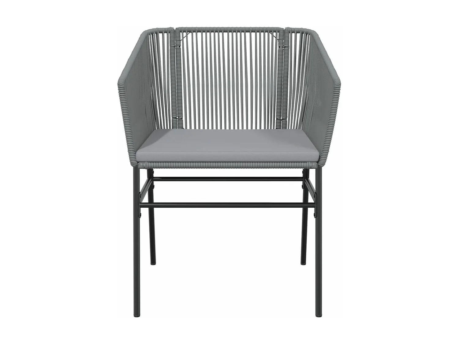 Chaises de jardin lot de 2 avec coussins gris résine tressée