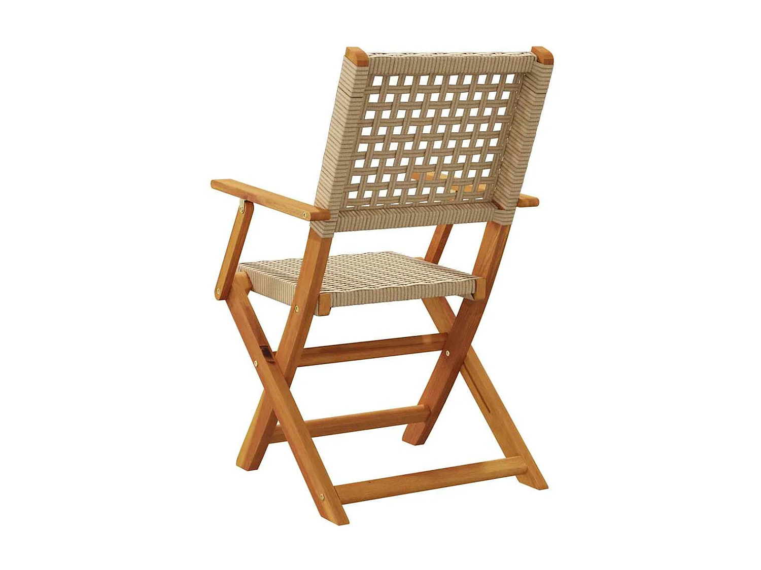 Chaises de jardin pliantes lot de 6 beige rotin et bois massif