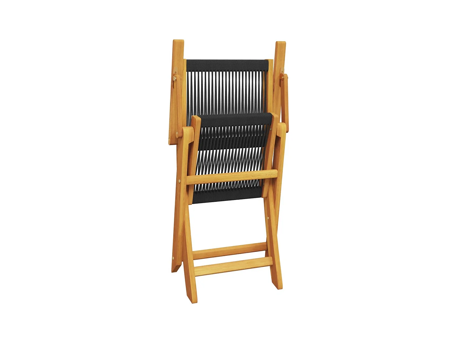 Chaises de jardin lot de 2 noir bois d'acacia et polypropylène