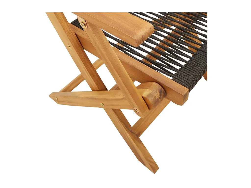 Chaises de jardin lot de 2 noir bois d'acacia et polypropylène