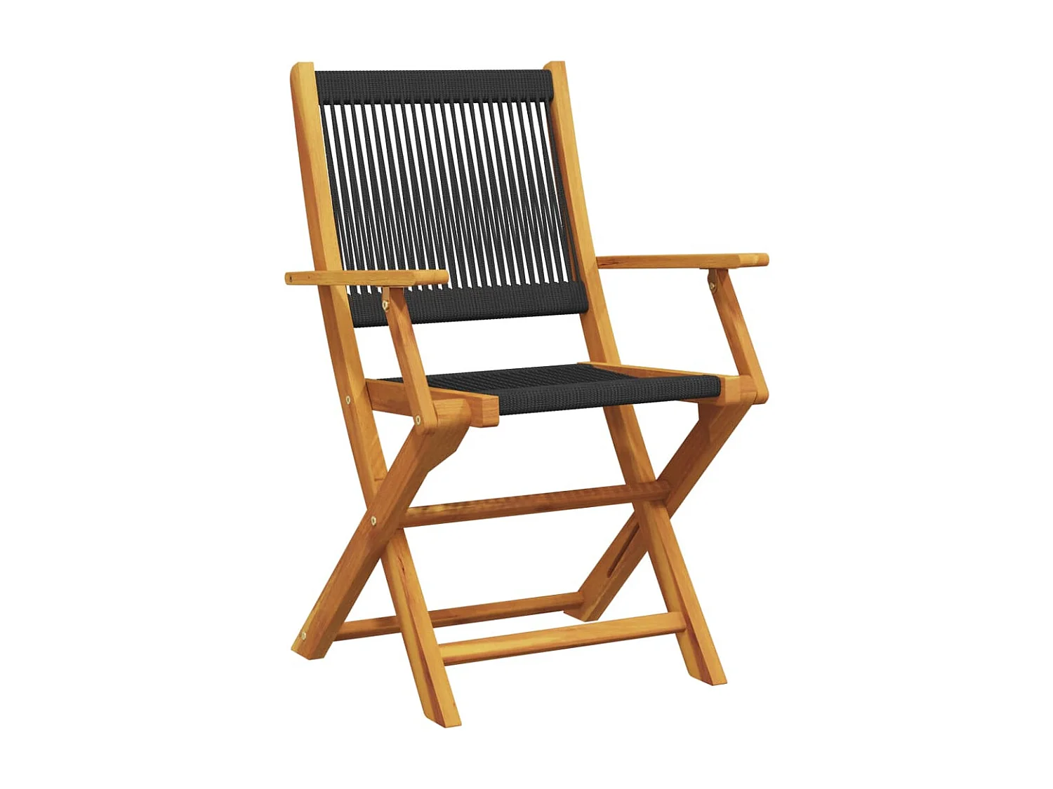 Chaises de jardin lot de 2 noir bois d'acacia et polypropylène