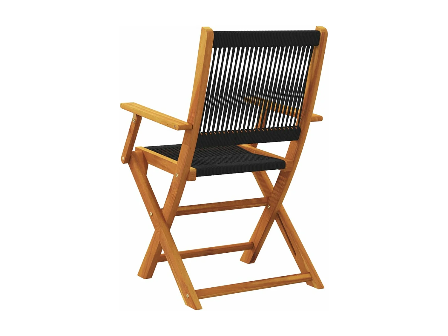 Chaises de jardin lot de 2 noir bois d'acacia et polypropylène