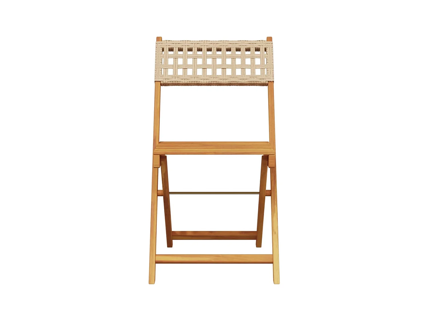 Cadeiras de jardim dobráveis 6 peças vime PE/madeira maciça bege